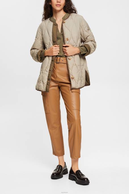 Esprit pluusid naised tume khaki v-kaelusega pluus, lenzing ecovero Z24R555