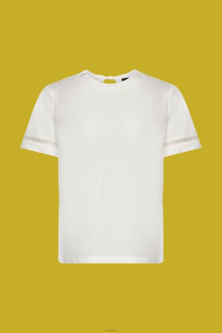 Esprit pluusid naised valge lahtise seljaga pluus, tencel Z24R201