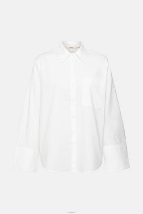 Esprit pluusid naised valge ülisuur valge puuvillane pluus Z24R406