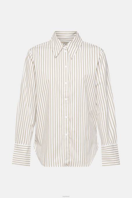 Esprit pluusid naised valge pikk triibuline kootud pluus Z24R397