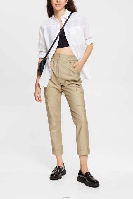 Esprit pluusid naised valge särkpluus, orgaaniline puuvill Z24R541