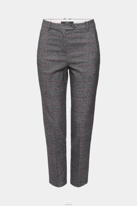 Esprit püksid ja püksid naised antratsiit kõrged ruudulised püksid Z24R249