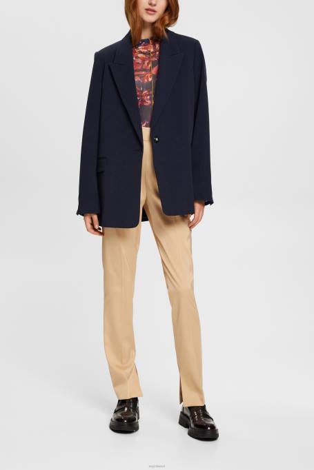 Esprit püksid ja püksid naised kreem beež kõrguvad lõhestatud äärtega püksid Z24R326