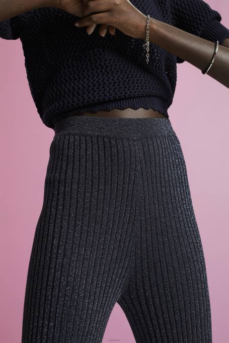 Esprit püksid ja püksid naised merevägi sädeleva efektiga kootud püksid Z24R259