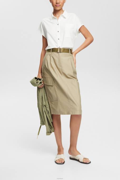 Esprit seelikud naised kahvatu khaki cargo stiilis midi seelik Z24R535