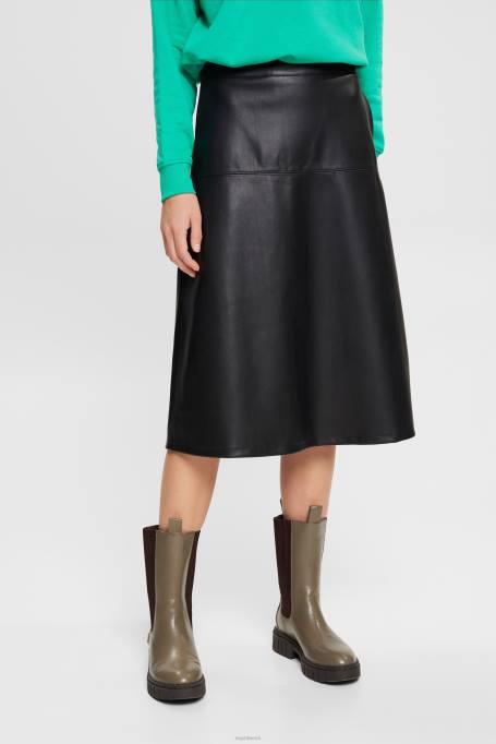 Esprit seelikud naised must kumer kunstnahast midiseelik Z24R405