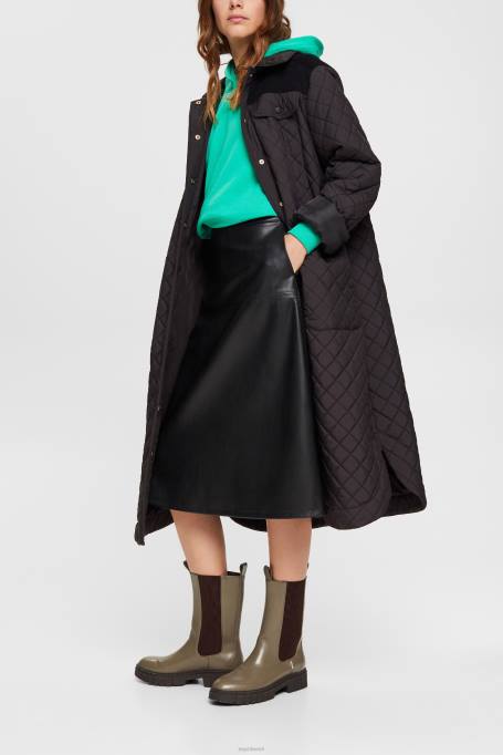 Esprit seelikud naised must kumer kunstnahast midiseelik Z24R405