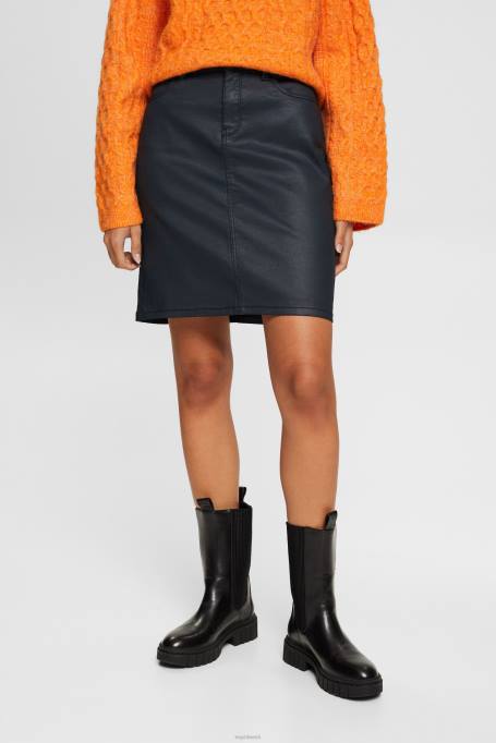 Esprit seelikud naised must nahast efektiga midiseelik Z24R443