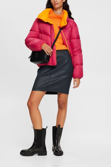 Esprit seelikud naised must nahast efektiga midiseelik Z24R443