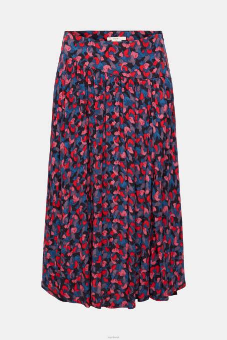 Esprit seelikud naised roosa trükitud kortsudega midiseelik Z24R421