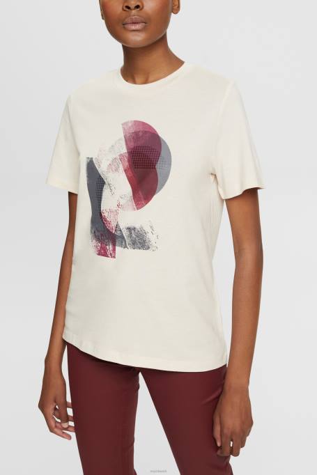 Esprit t-särgid naised alasti logoga T-särk, tencel segu Z24R441