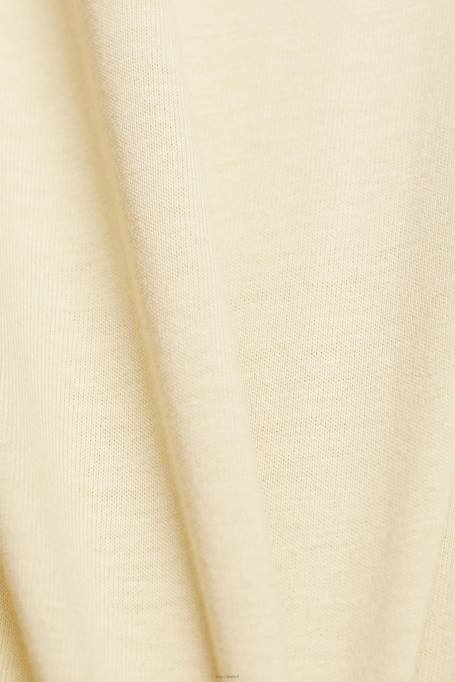 Esprit t-särgid naised beež puuvillane t-särk trükitud logoga Z24R143