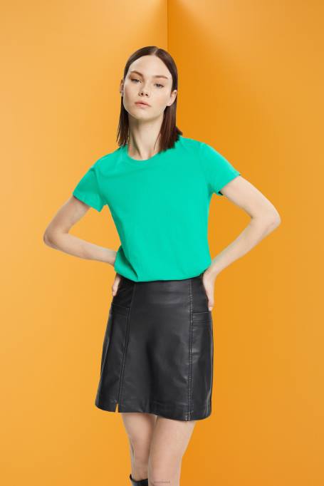 Esprit t-särgid naised heleroheline puuvillane crewneck T-särk Z24R458