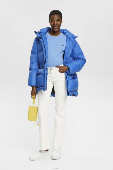 Esprit t-särgid naised helesinine lavendel puuvillane tikitud logoga t-särk Z24R151