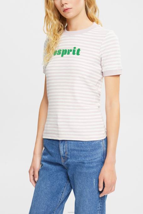 Esprit t-särgid naised lavendel triibulise logoga T-särk Z24R538