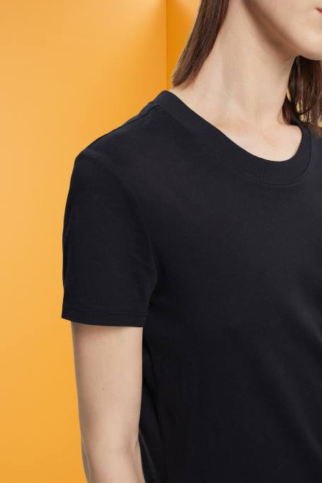 Esprit t-särgid naised must puuvillane crewneck T-särk Z24R454