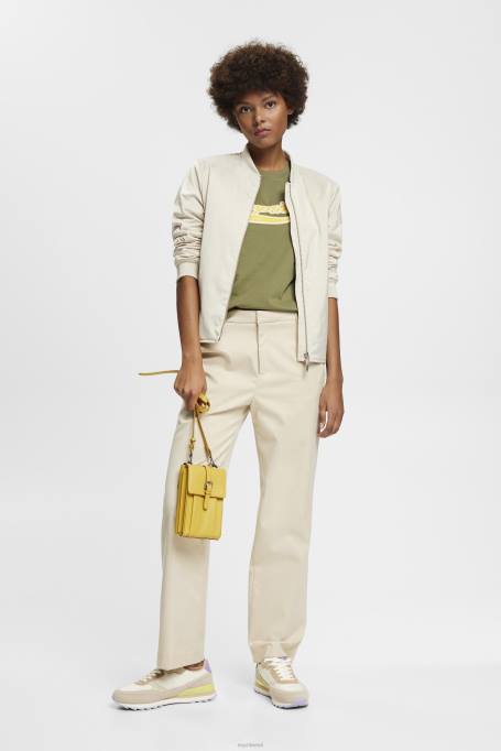 Esprit t-särgid naised oliiv puuvillane t-särk trükitud logoga Z24R144