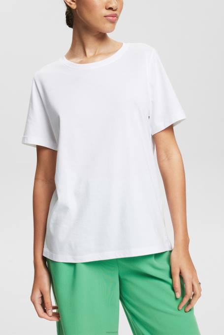 Esprit t-särgid naised valge 100% orgaanilisest puuvillast põhiline T-särk Z24R513