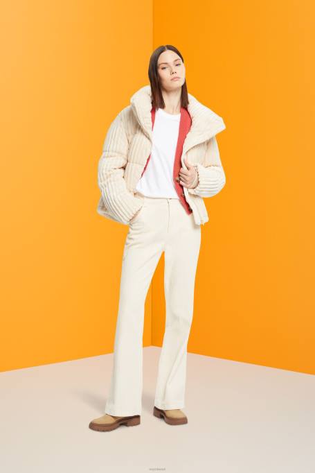 Esprit t-särgid naised valge puuvillane crewneck T-särk Z24R456