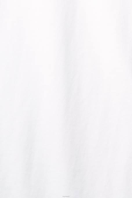 Esprit t-särgid naised valge puuvillane crewneck T-särk Z24R456