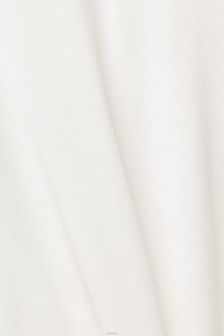 Esprit t-särgid naised valkjas tenceliga: ribakraega t-särk Z24R562