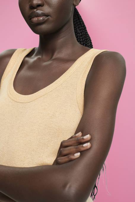 Esprit tank naised kullast varrukateta litter topp Z24R404