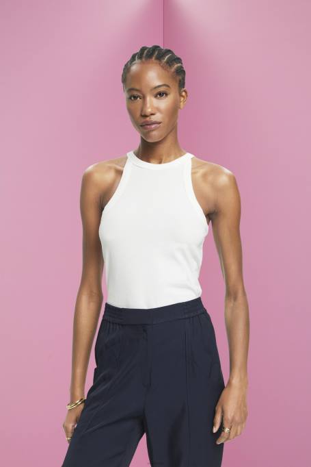 Esprit tank naised valkjas jersey tank top Z24R241