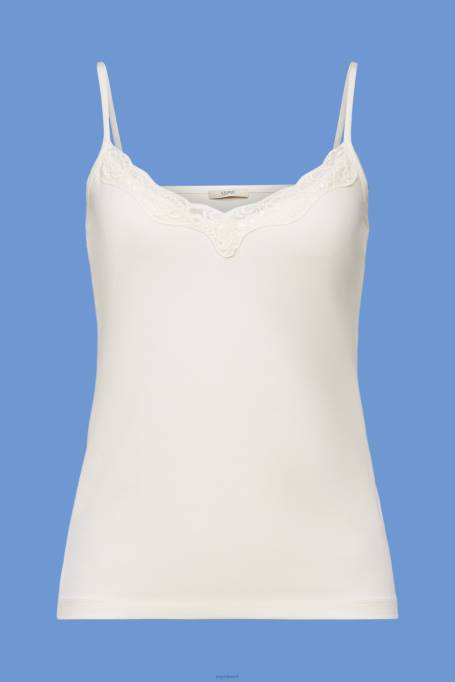 Esprit üleval naised jää jersey top koos pitsiga Z24R140