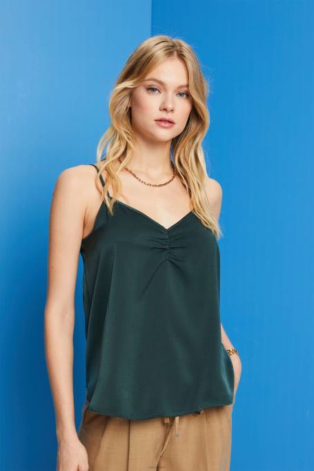 Esprit üleval naised tumesinine roheline satiinist rihmaga topp Z24R356