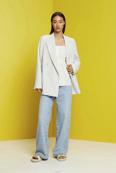 Esprit üleval naised valge tekstureeritud cami top Z24R224