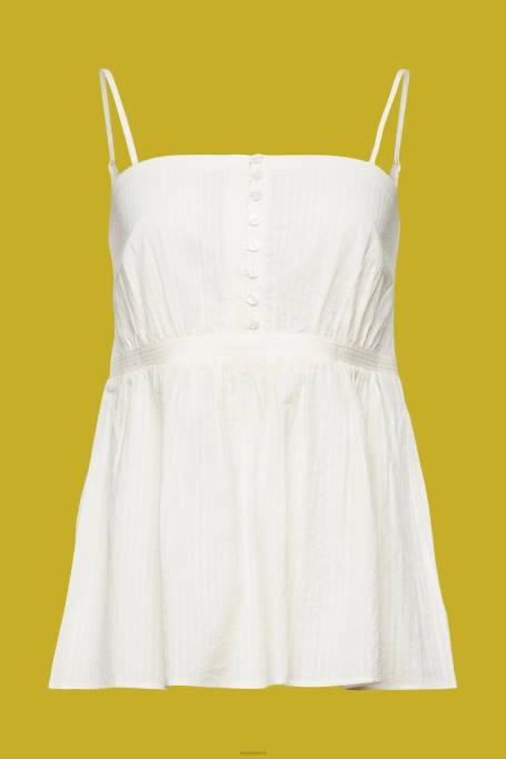 Esprit üleval naised valge tekstureeritud cami top Z24R224