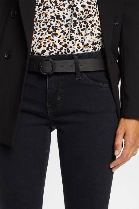 Esprit tarvikud naised must nahast vöö Z24R19